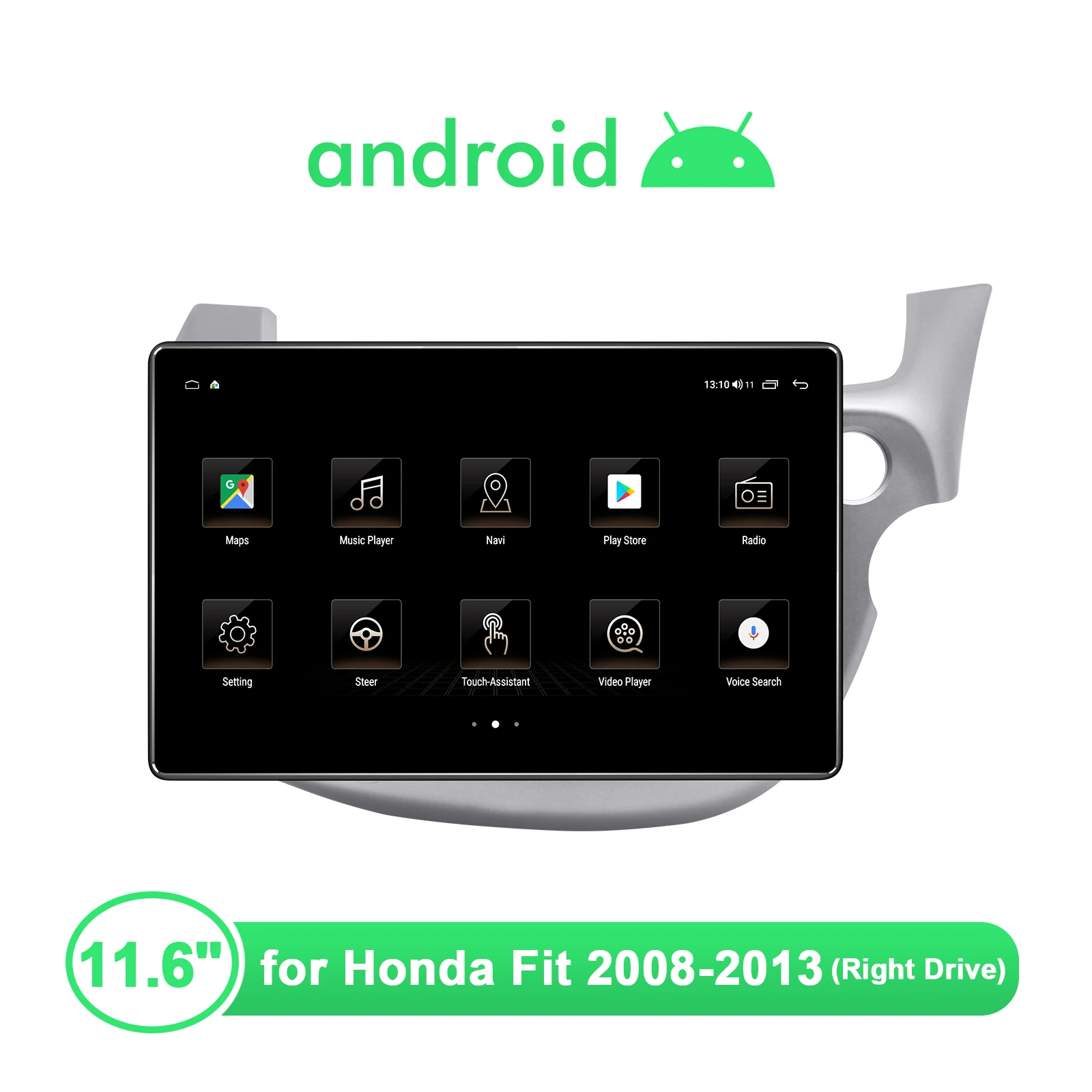 구매 1 딘 자동차 라디오 11.6 인치 안 드 로이드 10 중앙 멀티미디어 플레이어 1DIN GPS 무선 Carplay 4G 헤드 유닛 혼다 적합 2008-2013