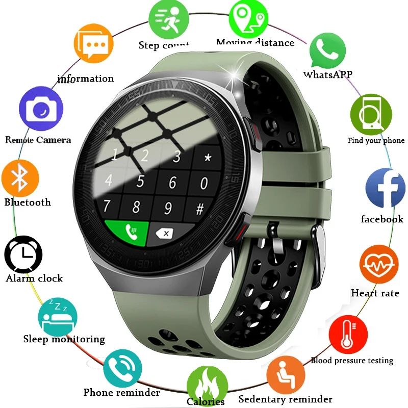 

2021 New 8G Memory Card Smart Watch Men Bluetooth Call Music Player smartwatch For Android ios Phone Waterproof Fitness Tracker