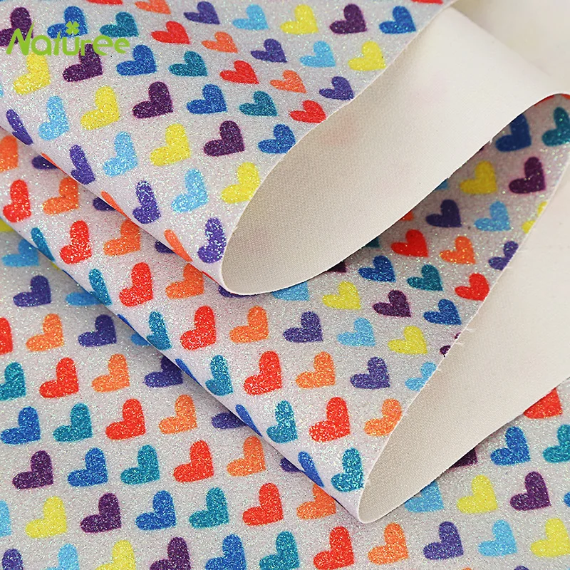 1 4 м * полиуретановая флуоресцентная кожа в форме сердца глитовая кожаная ткань