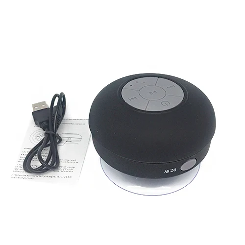 Черный JI-06 водонепроницаемый Душ bluetooth динамик mp3 плеер беспроводной громкой связи Портативный динамик для телефона всасывающий микрофон сабвуфер - Цвет: Черный
