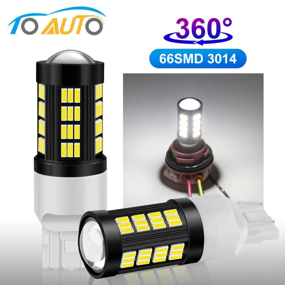 2 шт. светодиодные лампы T20 360 W21/5W T25 7443 P27 27 Вт 3157 SMD 4014|Сигнальная лампа| |
