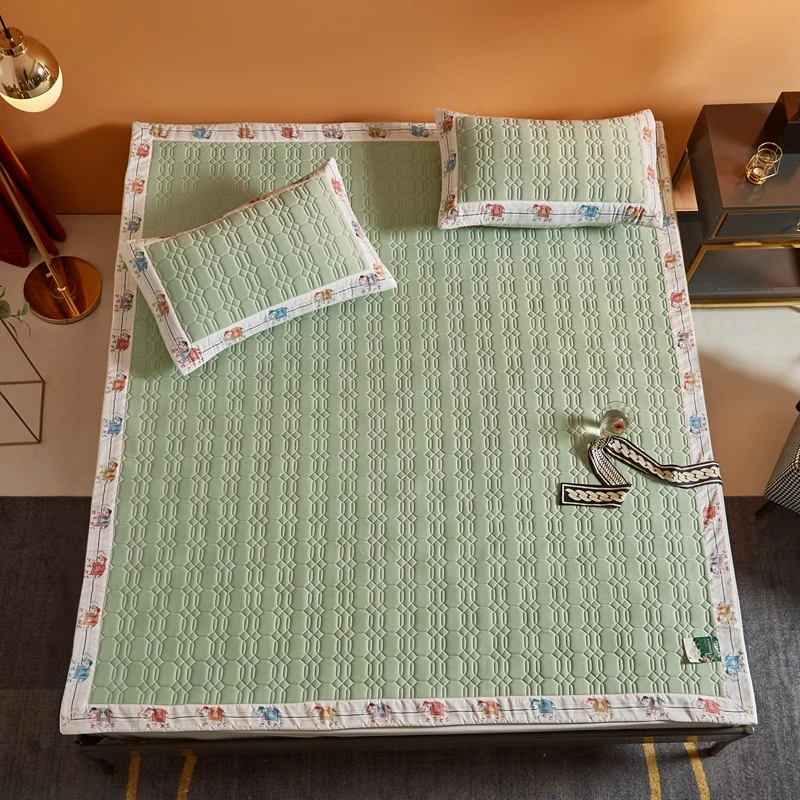 

High Quality Latex Fiber Cool Mat Kit Sleeping Sheet Summer Ice Bedclothes Fitted Mattress Cover 3pcs/Set Bedspread Elephant New
