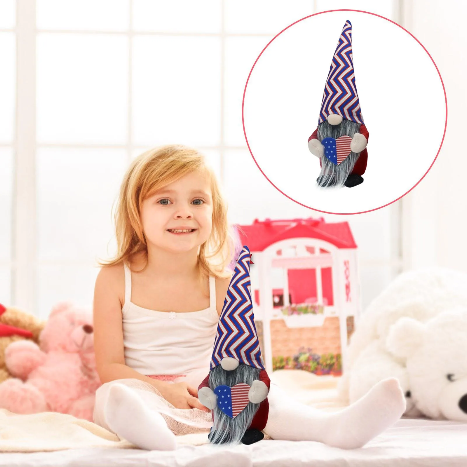 

3pcs Patriotic Gnome Plush Election Decoration Living Room Desktop Decoration American Independence Day Decor Home Ornaments