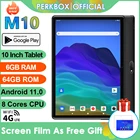 Планшет Perkbox M10 (10-дюймовый HD дисплей, 6 ГБ ОЗУ 64 Гб ПЗУ)-черный, Восьмиядерный, сеть 4G LTE, Google Android 11 OS (выпуск 2022 года)