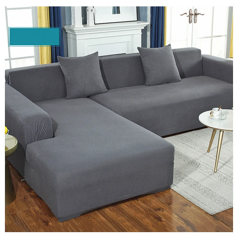 

High Quality Stretch Elastic Sofa Covers for Living Room L Shape 1/2/3/4 Seat Sectional Corner Sofa Chaise Couch Lounge Cover