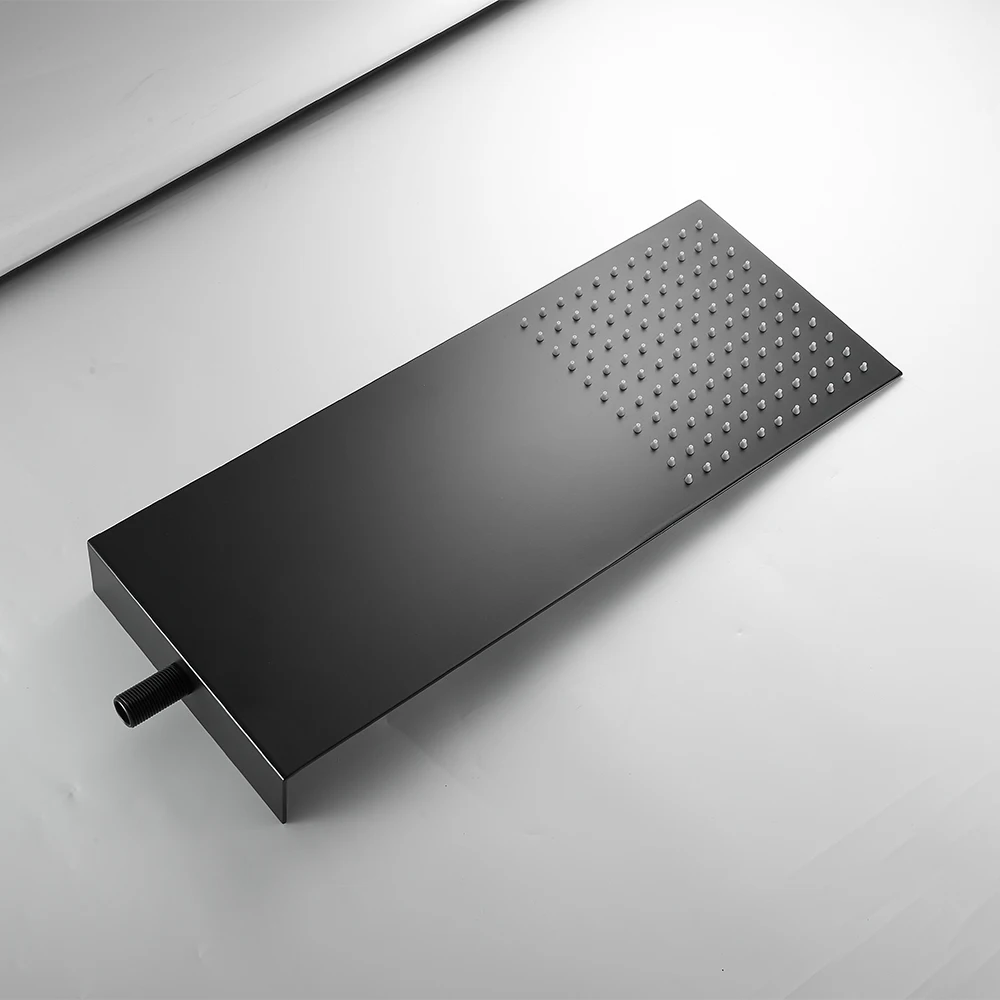 langyo chromeblack bathroom shower nozzle pressure into the wall concealed shower head ultra thin stainless steel shower head free global shipping