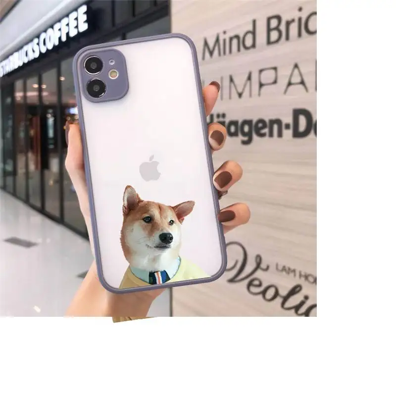 

Lovely cute cartoon dog Corgi animal Phone Cases matte transparent For iphone 7 8 11 12 plus mini x xs xr pro max cover