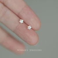 925 sterling silver plated 14k gold crystal five pointed star earrings fashion women jewelry accessories simple wedding elegant