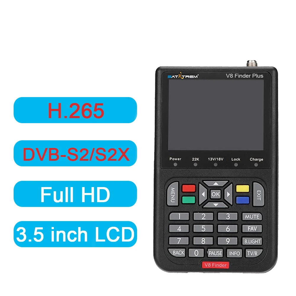 Спутниковый искатель Satxtrem DVB S2/S2X V8 Finder HD цифровой ТВ спутниковый H.265 S2 Satfinder Full 1080P