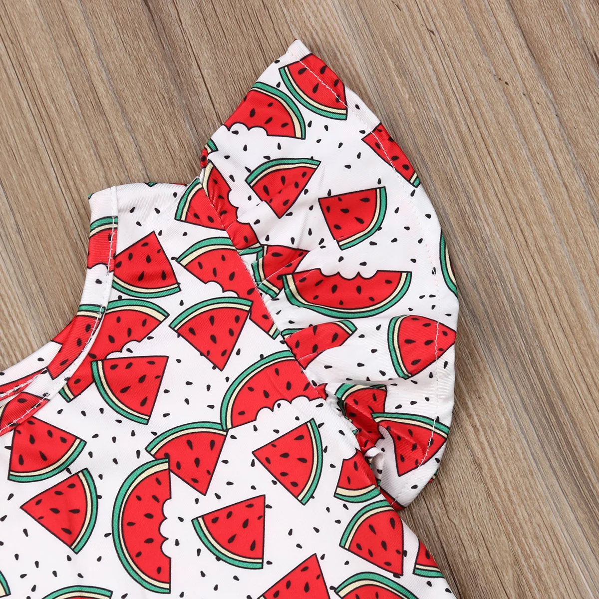 Лидер продаж Ins комплект с арбузами и фламинго милые топы рукавами-лепестками для