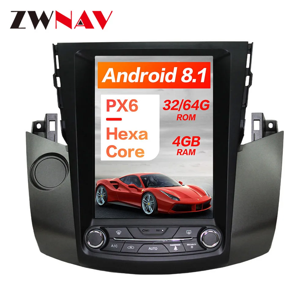 Tesla style 4 Гб rom Android 9,0 для Toyota RAV4 2006-2012 Автомобильный gps навигатор головное устройство радио магнитофон мультимедийный плеер ips