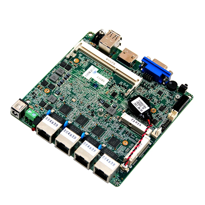 

Материнская плата для компьютера без вентилятора, поддерживает 4 * Intel I211AT Gigabit Ethernet с гнездом DDR3 204