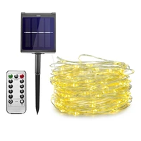 dimmable 11m21m led outdoor solar light with 8mode remote control for holiday christmas party garland solar garden light