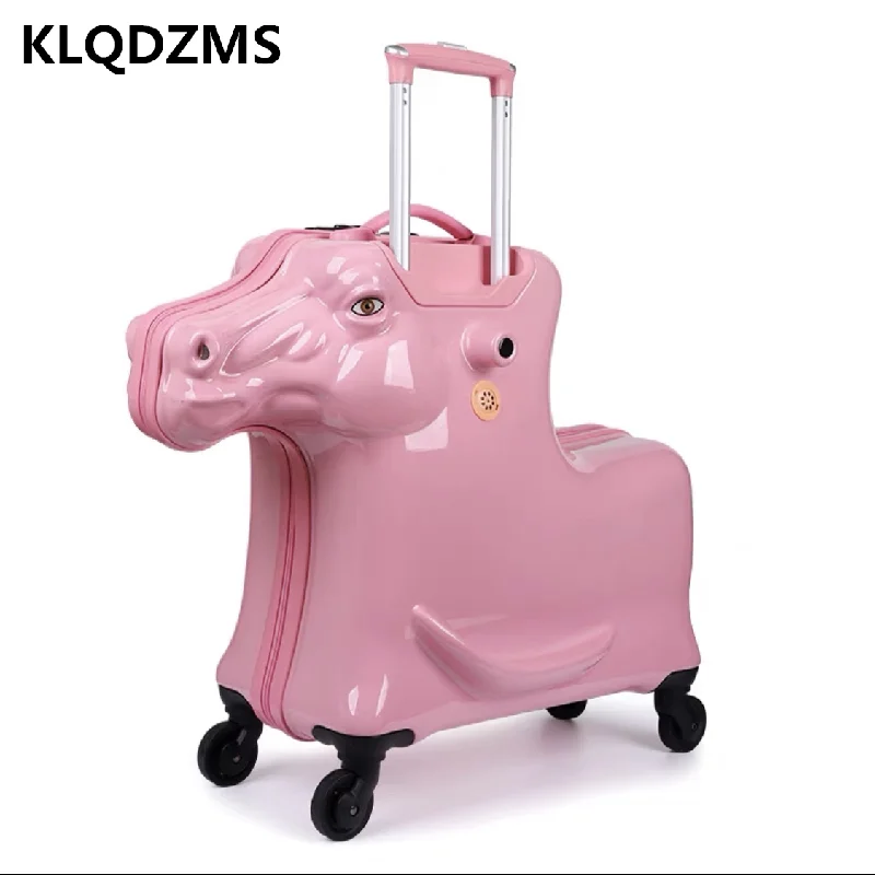 KLQDZMS Riding luggage 20’’22 Inch Cartoon Spinner Rolling Luggage Kid Outdoor Travel Trolley Case Personalized wheeled Suitcase