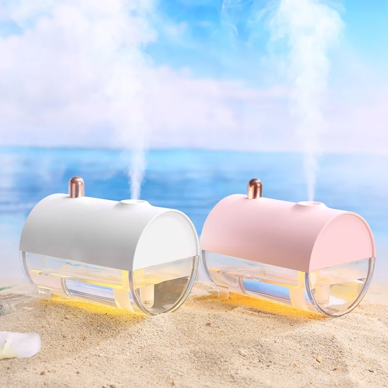 1PC Portable USB Charging Submarine Boat Shape Design Humidifier Warm White LED Night Light Personal Air Diffuser for Travel |