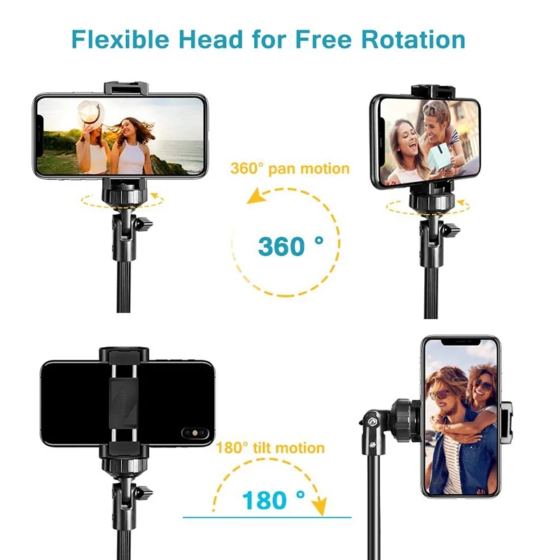 Selfie Stick Tripod Camera & Mobile Phone Stand With Bluetooth Remote Control And Universal Head Holder | Электроника