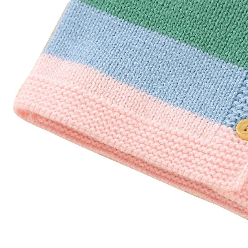 

Baby Kids Sweater 2020 Autumn Winter Toddler Girl Cardigan Knitted Baby Striped Rainbow Coat Children Fashion Girls Sweater23