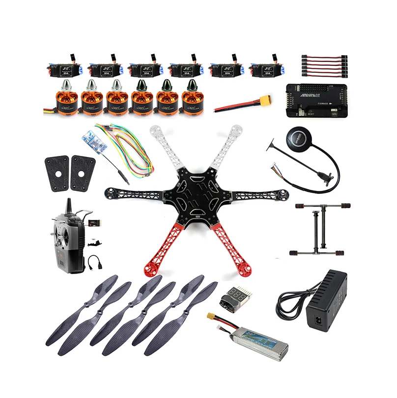 

DIY 2.4GHz 6-Axle RC Drone Quadcopter F550 Hexa-Rotor Frame Kit with APM 2.8 Flight Controller M7N GPS T8FB TX Atitude Hold Kit