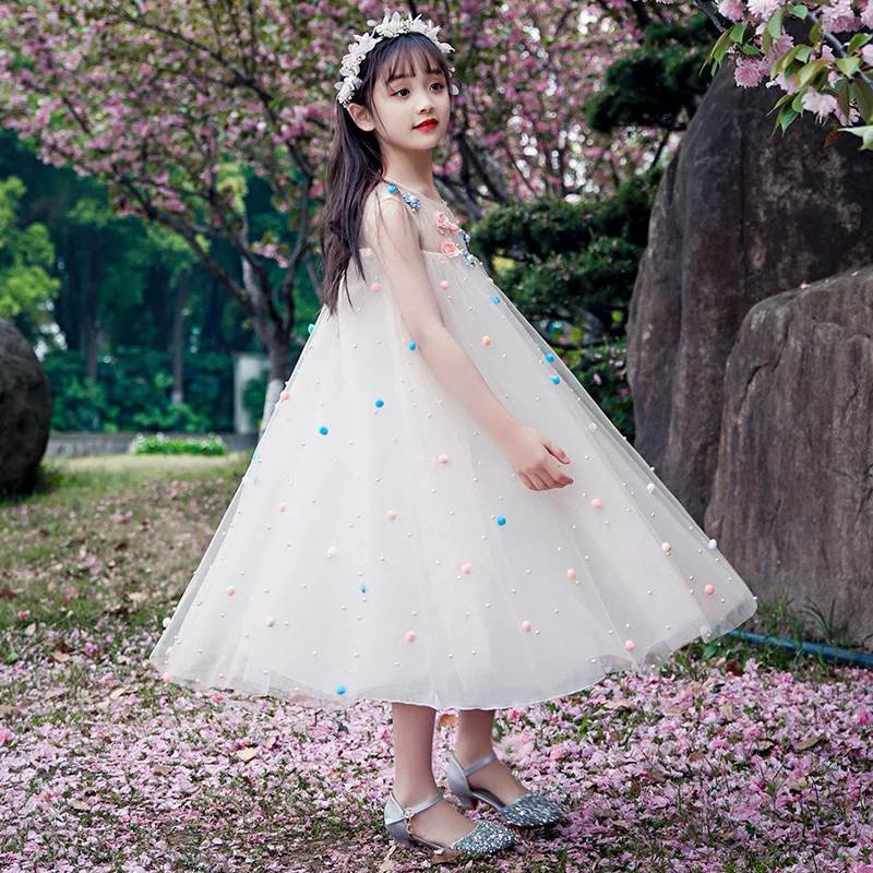 

Summer Birthday Newborn Wedding Girl Dress Party White Long Flower Girls Dress Princess Robe Fille Ete Children Dress BW50DR