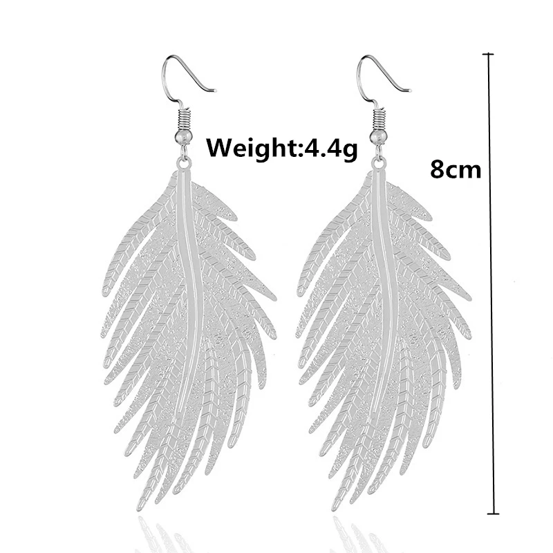 2019 новые Boho большие длинные листья Висячие серьги для женщин ZA панк