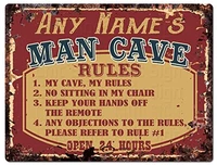 bar bistro wall retro decoration metal plate any names man cave rules home decoration room spoof decoration metal tin sign