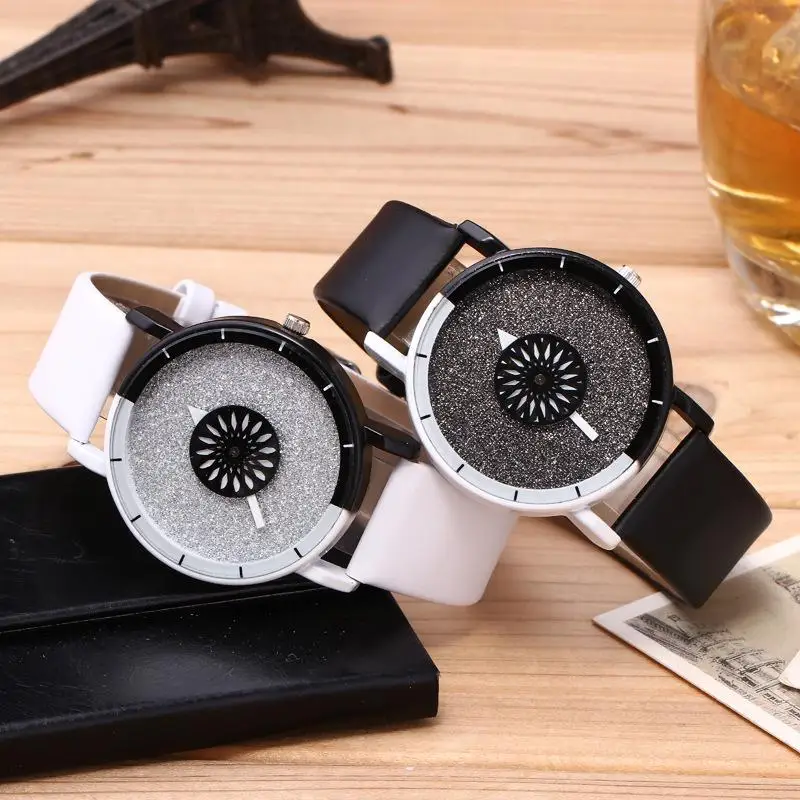 

Unisex Leather Strap Casual Students Quartz Watch
