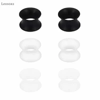 leosoxs 2pcs popular simple silicone hollow brace big ears 4 25mm piercing jewelry