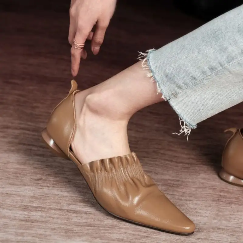 

Rizabina Size 33-40 Women Flats Sandals Real Leather Sexy Pointed Toe Spring Summer Shoes Woman Fashion Party Lady Footwear