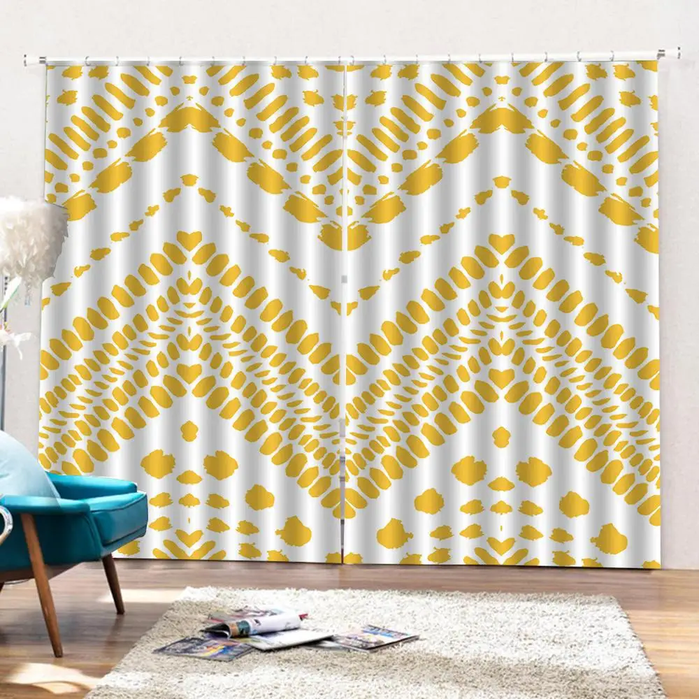 Желтые волнистые занавески для душа на заказ современные тканевые драпировки с
