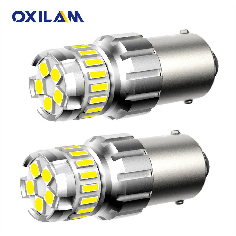 

Светодиодсветодиодный лампы заднего хода OXILAM P21W, 2 шт., 1156 BA15S, W16W светодиодный лампы T15, 6500K, белые, 912, 921, для Ford Шевроле Лада, Fiat