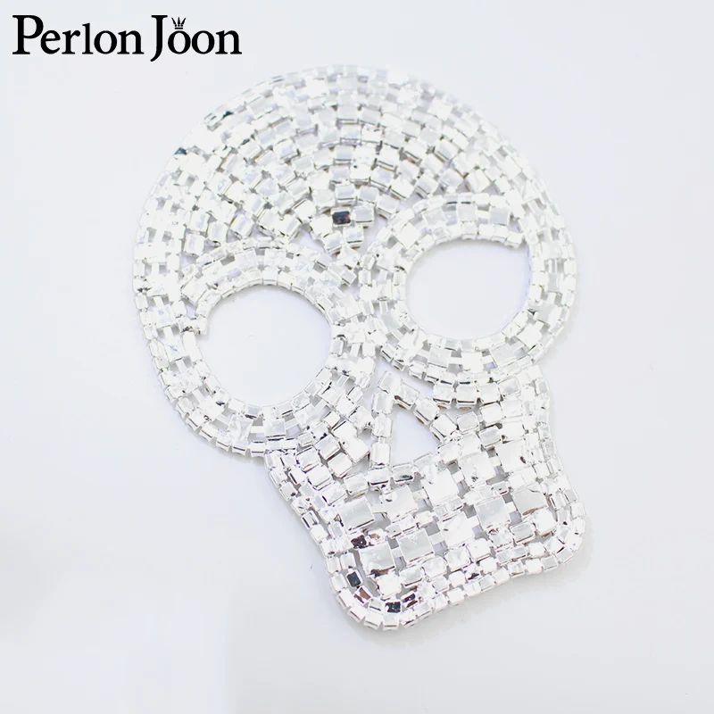 1PCS Punk Hip hop style DIY crystal skull rhinestone applique glass patch stitched for wedding bag and shoe decoration YHX081 | Дом и сад