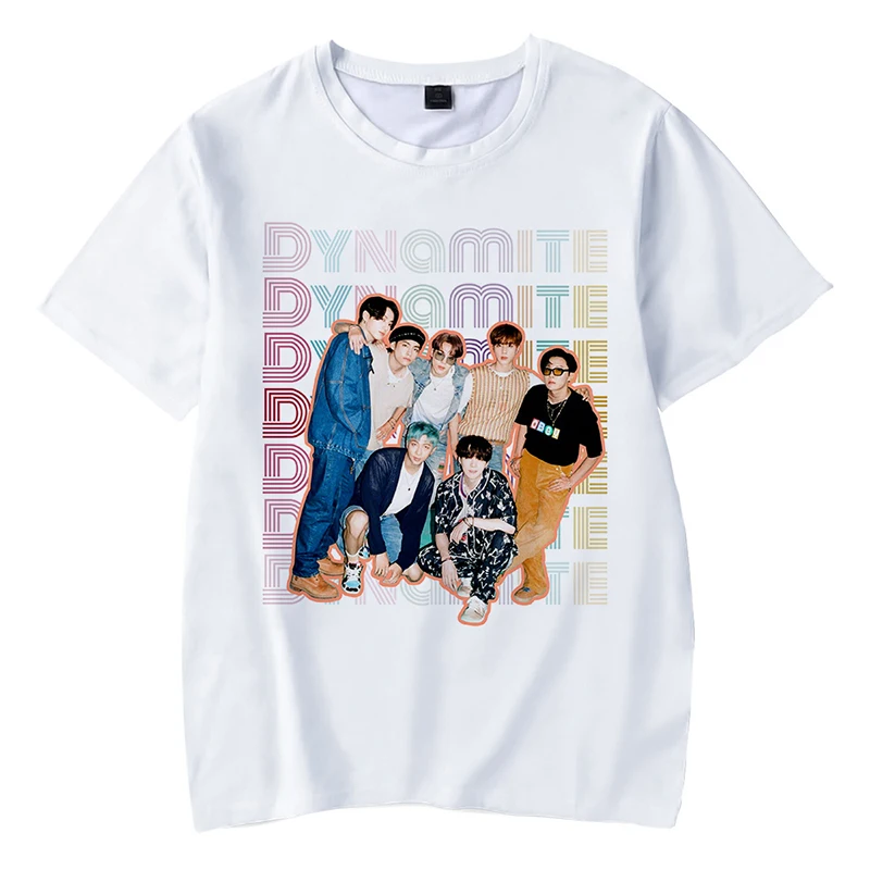 

New Korean K POP KPop Dynamite 3D Kpop T Shirt Men/women Hip Hop K-pop Tshirt Female Harajuku Streetwear 3D Kid Tee Shirt Femme