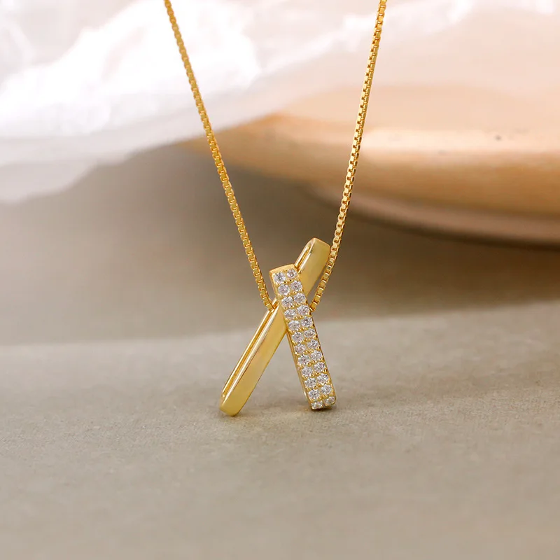 

Silvology 925 серебряный крест циркон ожерелье с подвеской-полоской для женщин; Простые; Элегантные; Изящные ожерелье для девочек Роскошные ювели...