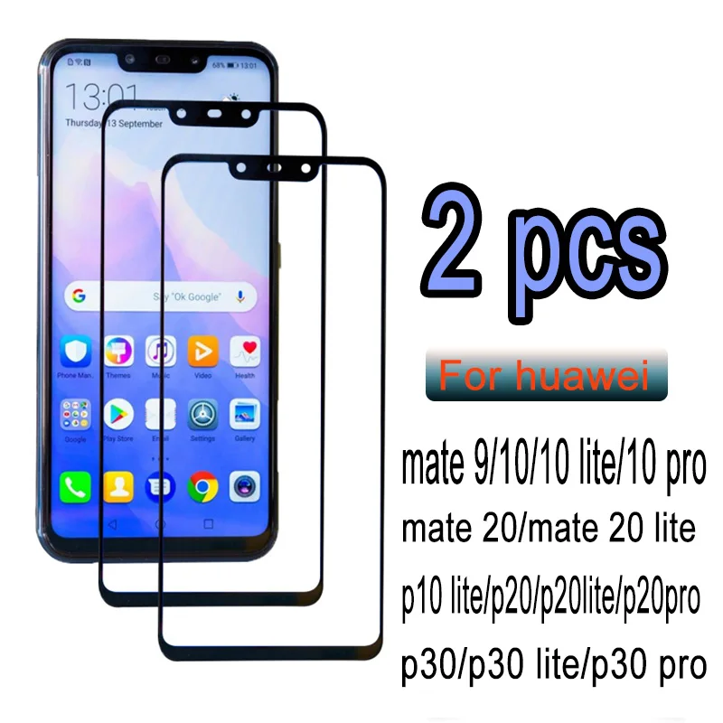 2 шт. защитное закаленное стекло для Huawei P20 P30 P10 Lite Pro Защитная пленка экрана mate 10 20