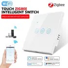 Умный настенный сенсорный выключатель Zigbee, ЕС стандарт, 123 клавиши, беспроводное подключение, работает с приложением Alexa Google Home