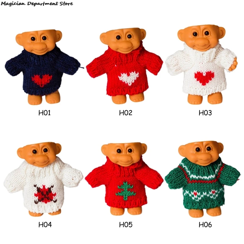 

Doll Lighter Set Retro Personalized Decoration Cute Girls Jump Di Sweater Doll Dwarf Ornaments Vintage Kawai Mini Christmas Gift