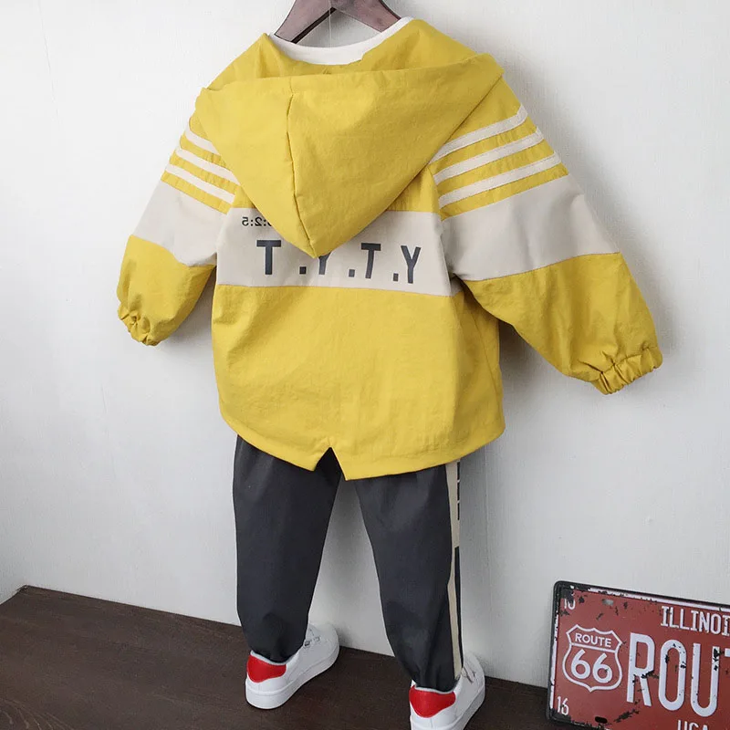 

2020 Autumn children's clothing new set boys' mix colours coat children's casual loose trousers two-piece set boys clothes