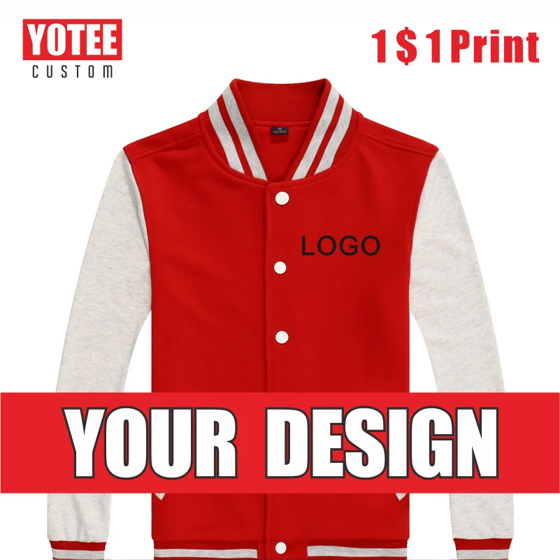 

YOTEE Men's Jackets And Jackets Logo Custom Embroidery Print High Street Baseball Uniforms Pilot Stitching Hip-hop Jacket 21 New