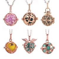 ball aromatherapy necklace diffuser pendant vintage open locket cage aroma perfume essential oil diffuser pendant necklace
