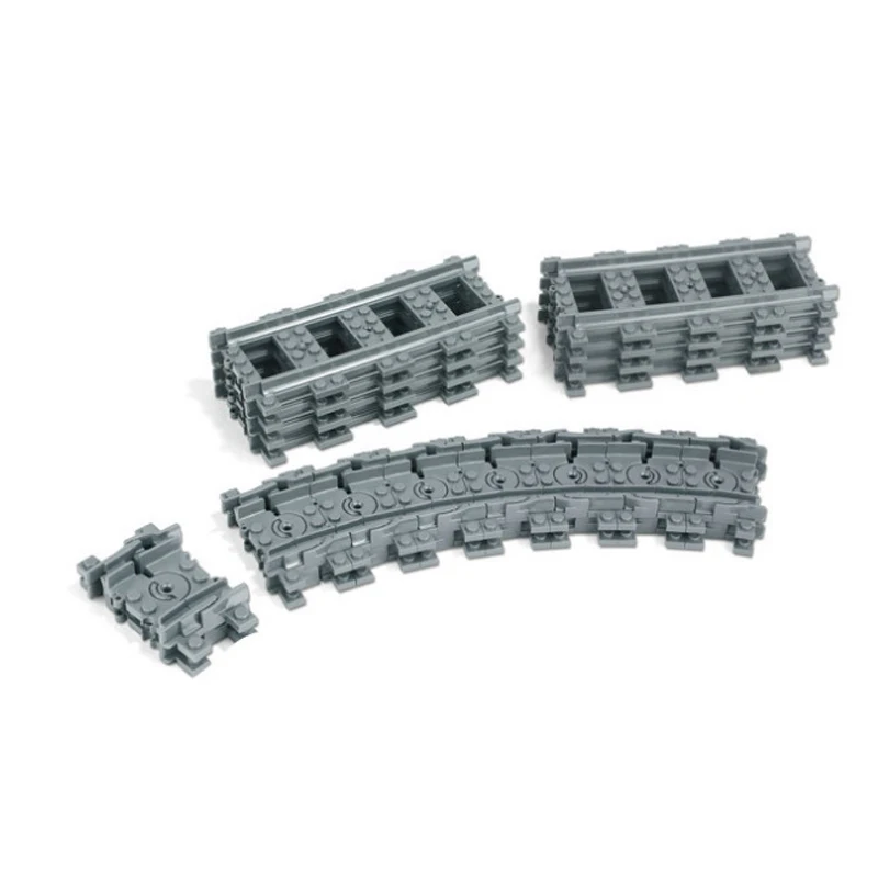 10-100 шт. город рельсы для поезда Железной Дороги стрелка прямые изогнутые блоков в