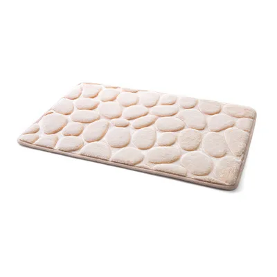 

Bathroom carpet Non-Slip Floor Carpet Memory Foam Rug Pebble Flannel pad Coral Fleece Mats Set Mattress for Bathroom Decor