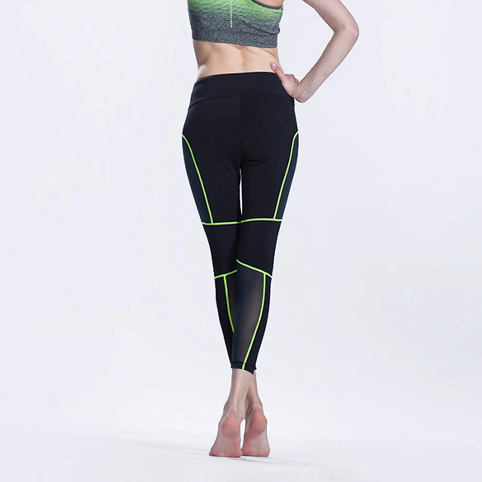 

Sagace 2021 New Yoga Pants Women's Mesh Stitching Quick-drying Yoga Clothes Fitness Tights Length Active Pants