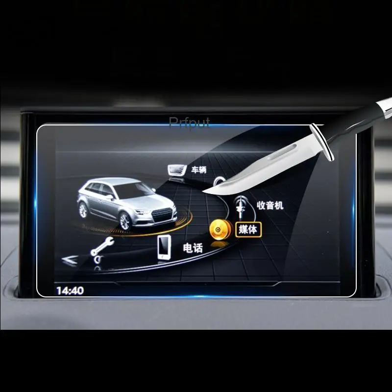 Audi için A3 S3 RS3 RS5 RS6 RS7 8V araba GPS navigasyon film LCD ekran temperli cam koruyucu film Anti-scratch tamir 8 inç