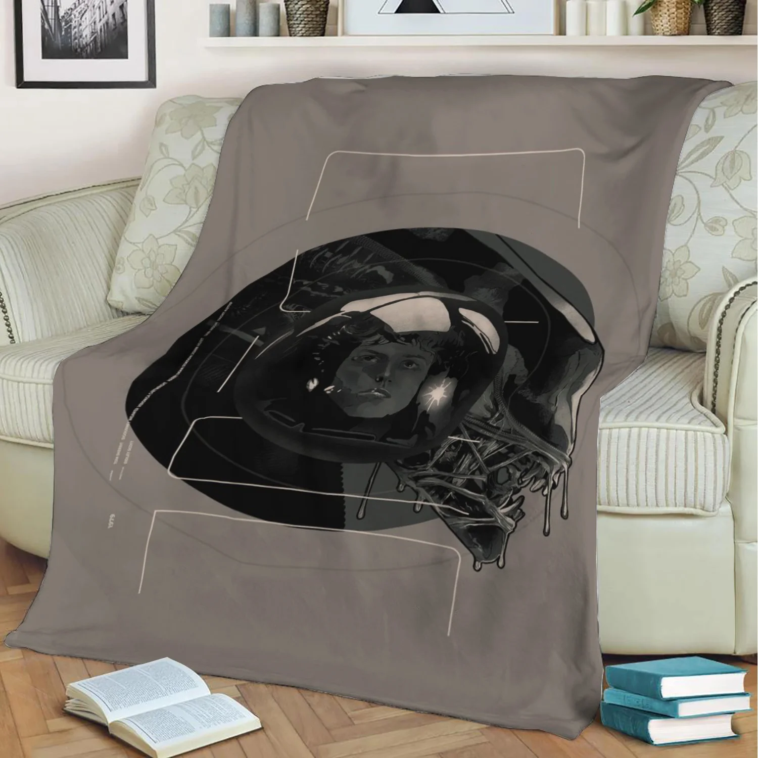 

Alien 3D Print Plush Blanket Throw On Sofa Home Decor Soft Warmth Washable Nap Blanket Dropshipping