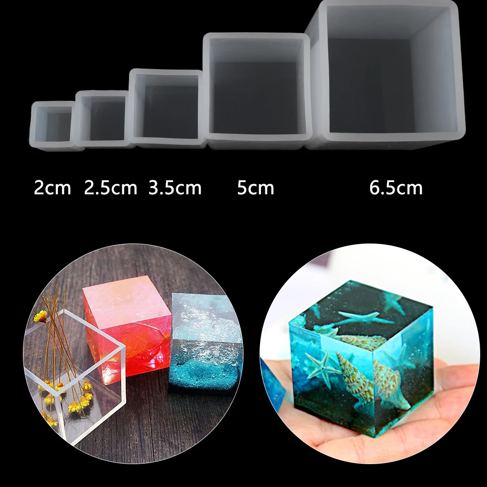1 шт. прозрачный Square Cube силиконовые формы с украшением в виде кристаллов