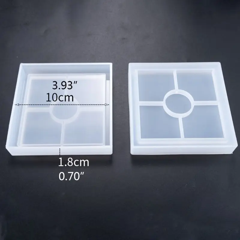 

DIY Coaster Silicone Mold Crystal Epoxy Resin Casting Molds Teacup Mat Mould