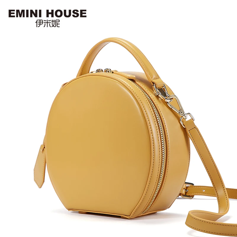 EMINI HOUSE модная круглая сумка роскошные сумки женские дизайнерские из спилка через