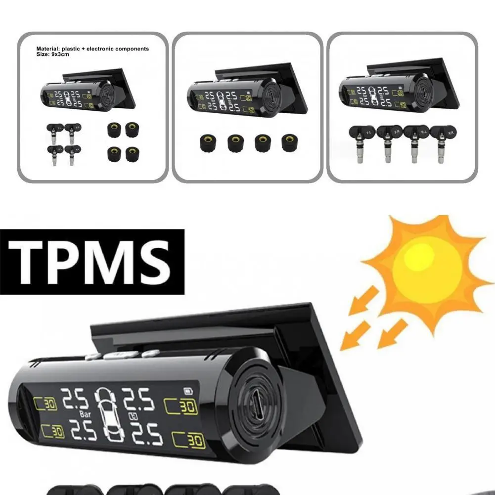 

1 Set Premium Internal/External Sensor Tire Pressure Monitor Tire Pressure Monitor Sturdy Easy Installation