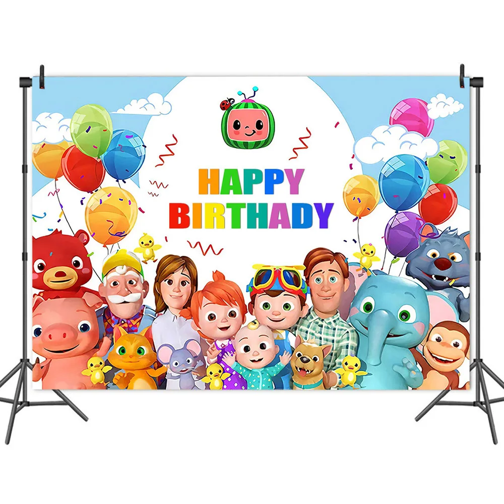 

Cocomelon Theme Family Party Tablecloth Paper Cups Plates Straws Birthday Party Supplies Kids Toy Baby Shower Decoration