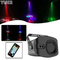 48 patterns rgbw 4 leds stage lights voice control music dj disco light bar club party show laser projector lights effect lamp